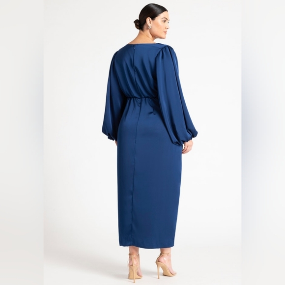 Eloquii Deep Blue Long Sleeve Dress - Picture 2 of 7